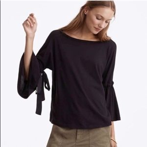 Lou & Grey Tie Bell Sleeve Black